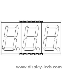 Pantalla SMD de 7 segmentos y tres dígitos de 0,56 pulgadas