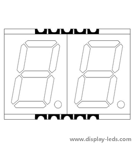 Pantalla SMD de 7 segmentos y dos dígitos de 0,51 pulgadas
