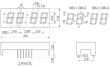 Reloj con pantalla de 7 segmentos y cuatro dígitos de 0,4 pulgadas