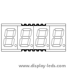 Pantalla SMD de 7 segmentos y cuatro dígitos de 0,56 pulgadas